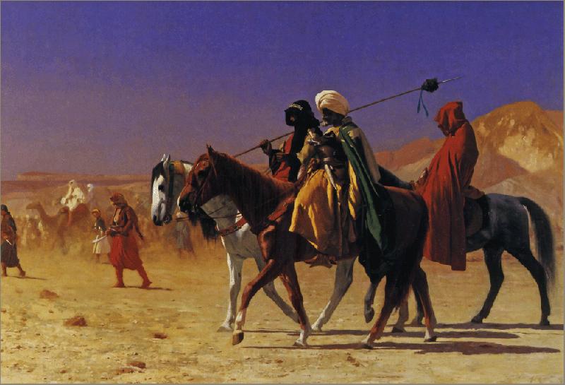 Jean-Leon Gerome Arabs Crossing the Desert Norge oil painting art